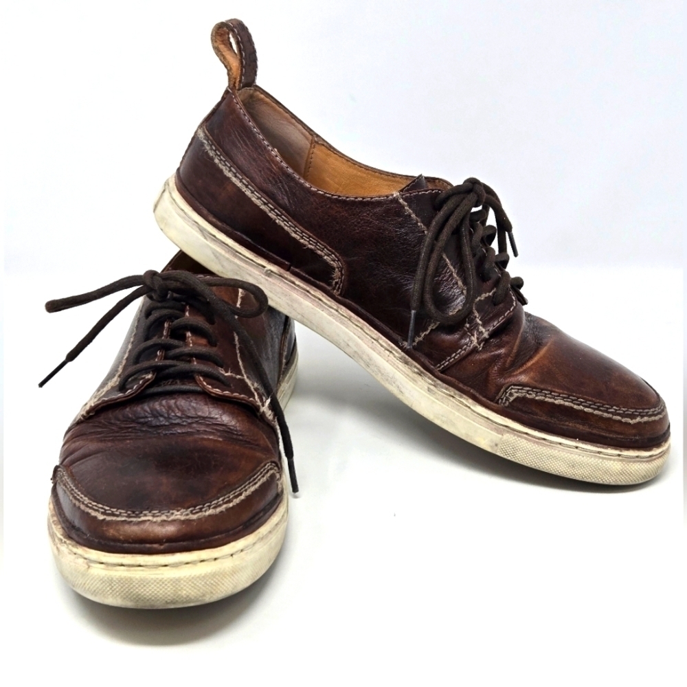BED STU LACE UP FASHION SNEAKERS SHOES BROWN TANNED LEATHER MEN 10.5 MENSWEAR
